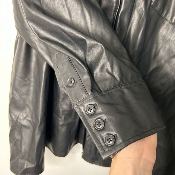 Nili Lotan x Target Avant Garde Faux Leather Button-Down Shirt Jacket Women’s 4X - Picture 7 of 10